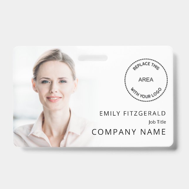 Badge ID de superposition de photo d'employé moderne Nom (Avant)