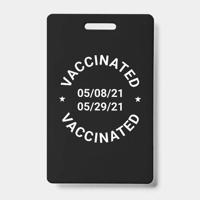 Badge ID de vaccination avec dates personnalisées  (Avant)