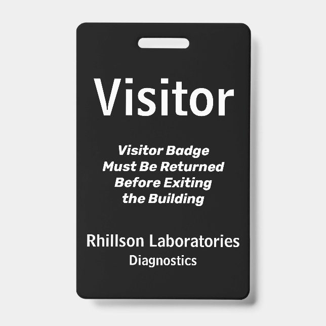 Badge ID de visiteur avec détails personnalisés (Avant)