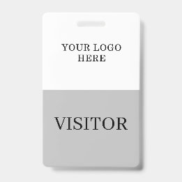 Badge ID de visiteur en blanc et gris Personnaliser