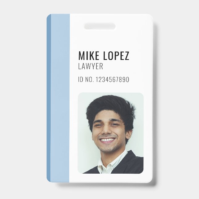 Badge ID d'employé personnalisé minimaliste simple (Avant)
