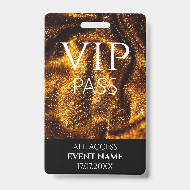 Badge ID d'événement de vip or All Access Pass (Face)