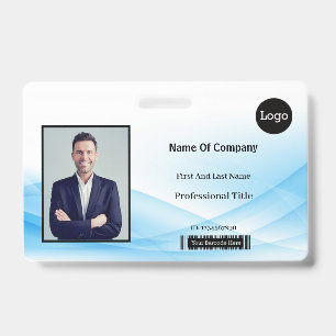 Badge ID d'identification photo de conception de vague b