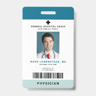 Badge ID du personnel médical + code-barres vertical