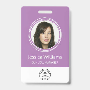 Badge ID employé d'entreprise personnalisé violet
