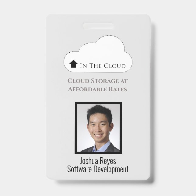 Badge ID employé Gris clair et noir vertical (Avant)