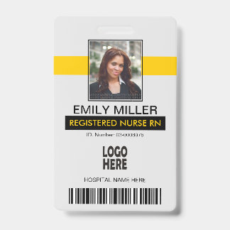 Badge ID employé Médicale, logo modèle photo jaune