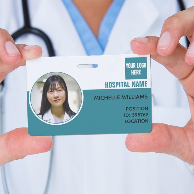 Badge ID logo du nom de photo de l'employé personnalisé (Créateur téléchargé)