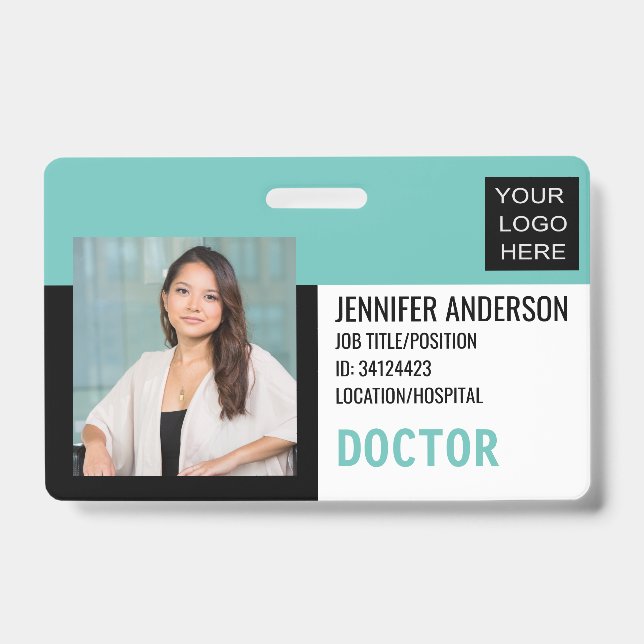Badge ID médical d'hôpital avec logo (Avant)