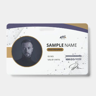Badge ID Or Navy Doré Professionnel - 01