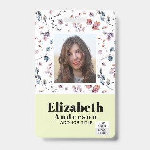 Badge ID PHOTO - Carte VIP employé - Fleurs filles