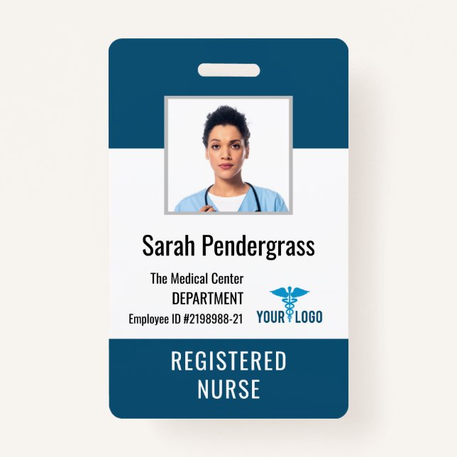 Badge ID photo de l'employé du centre Médicale personnal (Devant)