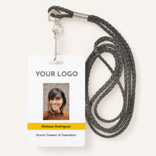 Badge ID photo de l'employé jaune de l'entreprise