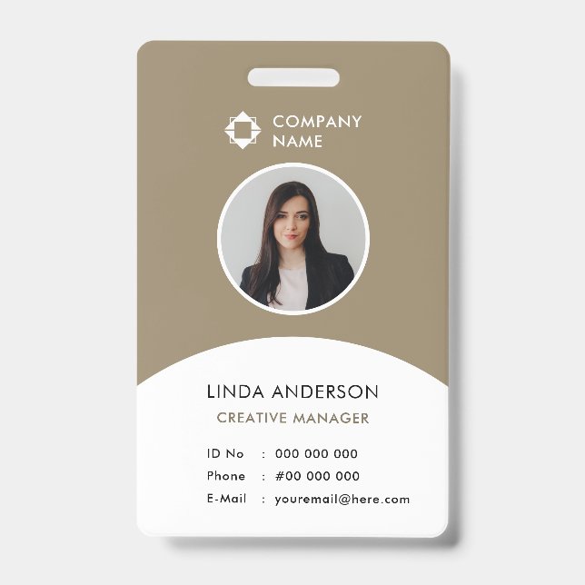Badge ID photo de l'employé Logo Classement de la sociét (Avant)