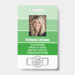 Badge ID photo de l'employé - logo rayé, professionnel