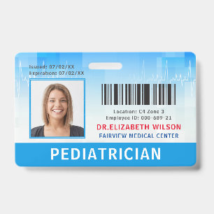 Badge ID photo de l'employé Médicale de l'hôpital