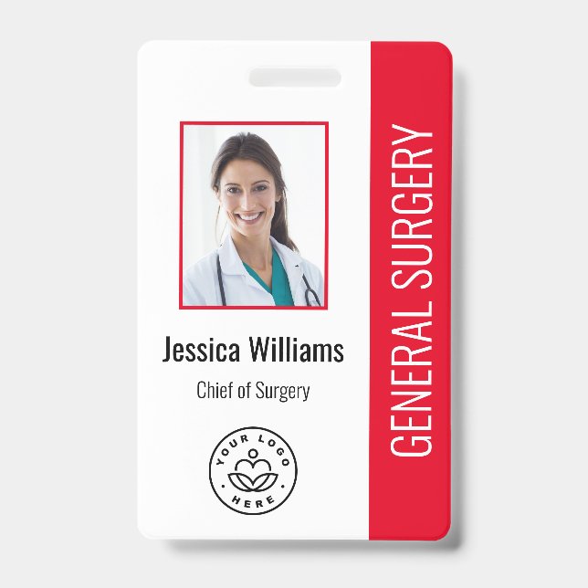 Badge ID photo de l'employé Médicale de l'hôpital MD (Avant)