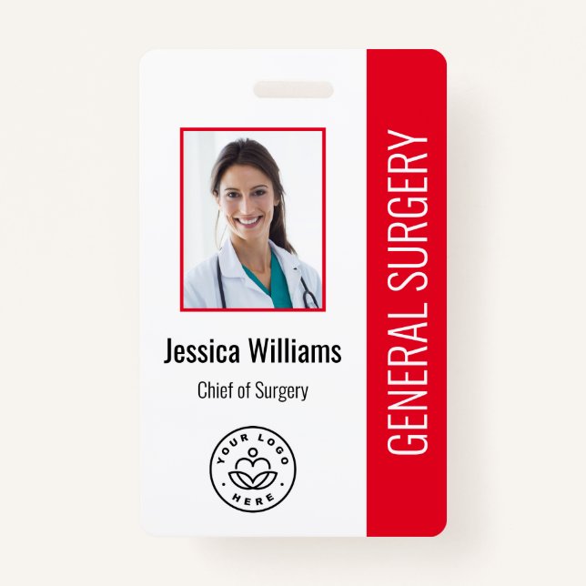 Badge ID photo de l'employé Médicale de l'hôpital MD (Devant)