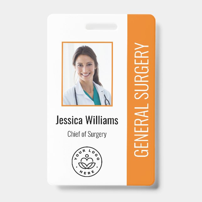 Badge ID photo de l'employé Médicale de l'hôpital MD (Avant)