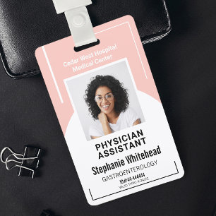 Badge ID photo de l'employé Médicale de l'hôpital rose v