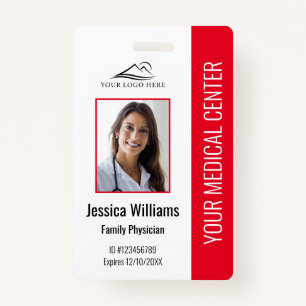 Badge ID photo de l'employé Médicale de l'hôpital rouge