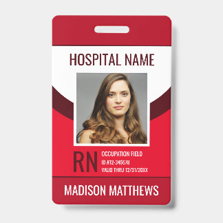 Badge ID photo de l'employé Médicale personnalisé
