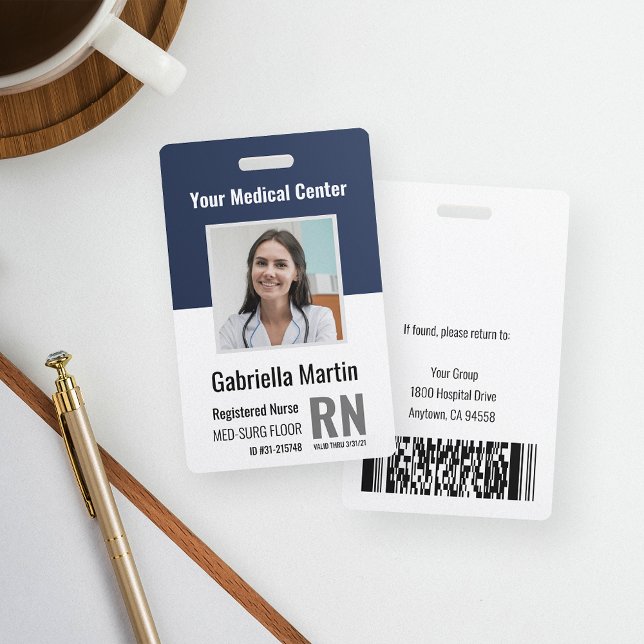 Badge ID photo de l'employé Médicale personnalisé (Créateur téléchargé)