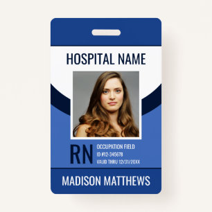 Badge ID photo de l'employé Médicale personnalisé