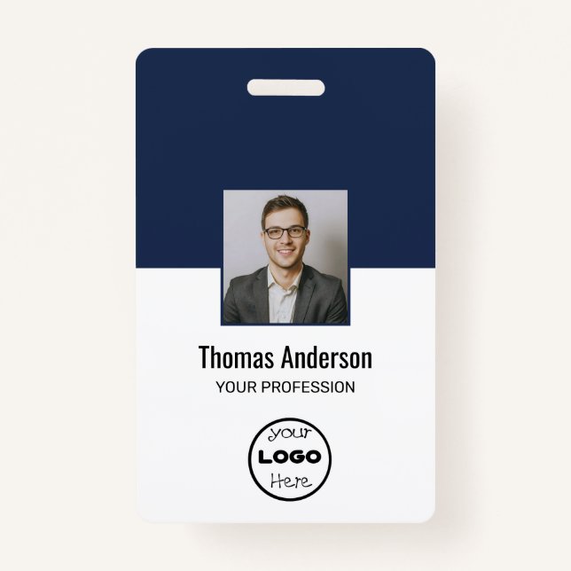 Badge ID photo de l'employé personnalisé Sécurité de l'e (Devant)