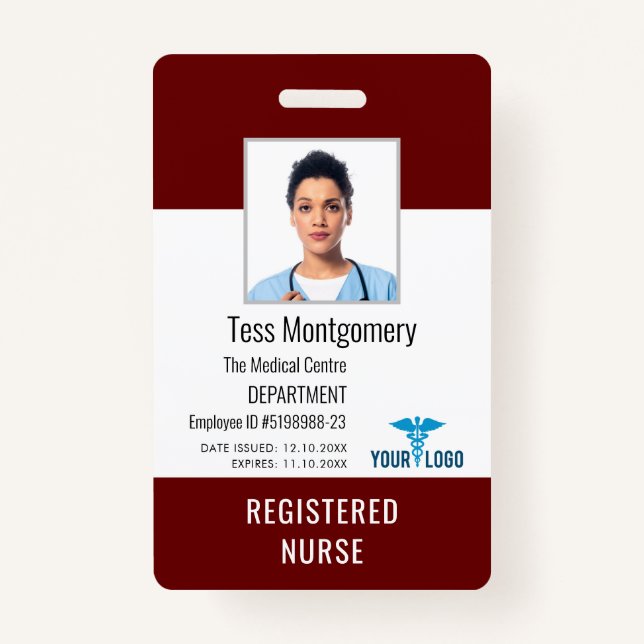 Badge ID photo de l'infirmière du centre Médicale (Devant)