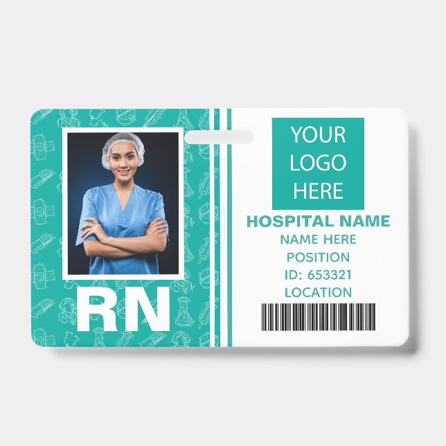Badge ID photo de l'infirmière Médicale inscrite (Avant)