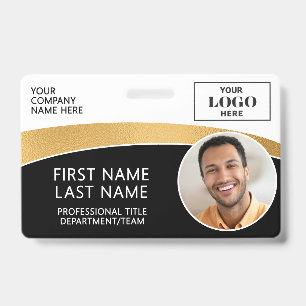 Badge ID Photo de Logo Moderne Code-Barres Nom de l'Empl