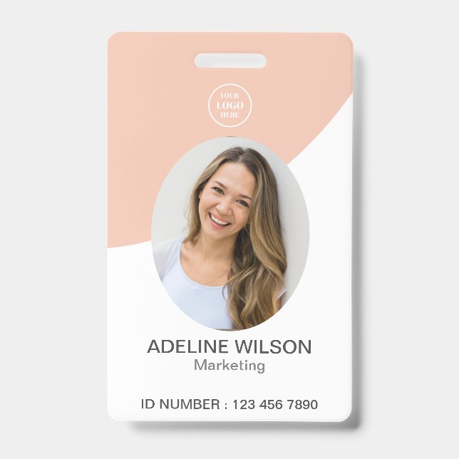 Badge ID photo du logo de l'entreprise professionnelle (Face)