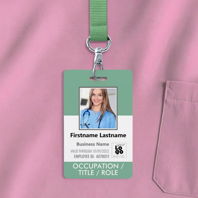 Badge ID photo du personnel Logo du code à barres Arseni (Créateur téléchargé)