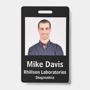 Badge ID photo employé avec détails personnalisés