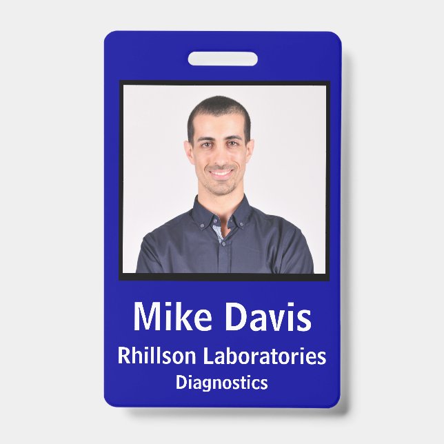 Badge ID photo employé avec détails personnalisés (Avant)