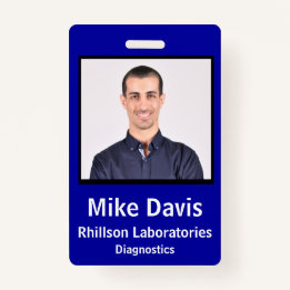 Badge ID photo employé avec détails personnalisés