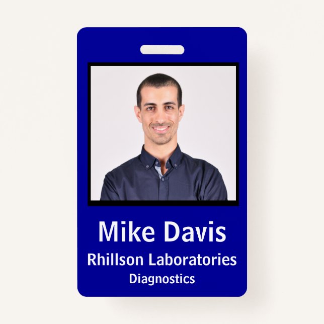 Badge ID photo employé avec détails personnalisés (Devant)