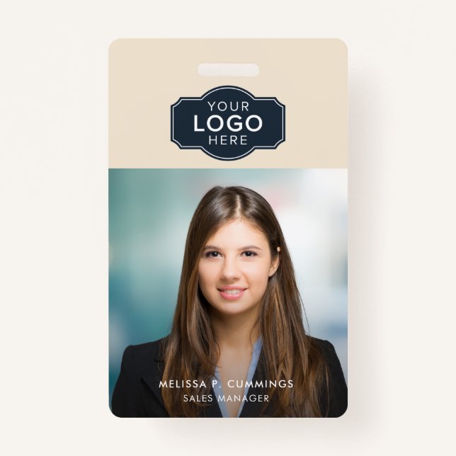Badge ID photo employé de l'entreprise avec code QR pers (Devant)