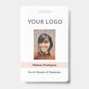 Badge ID photo employé de l'entreprise Blush Pink