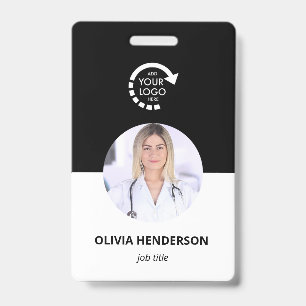Badge ID photo employé du logo personnalisé Blanc mode
