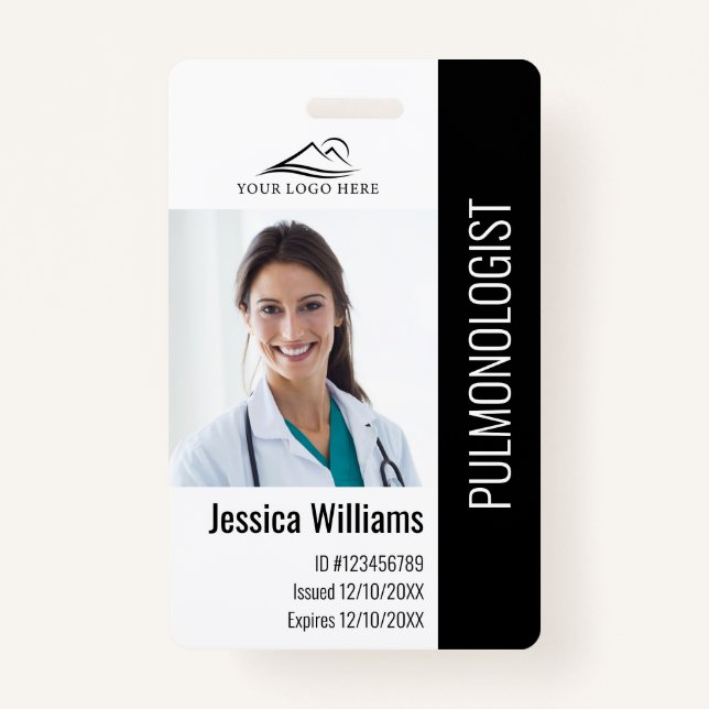 Badge ID photo et texte personnalisé Médicale (Devant)