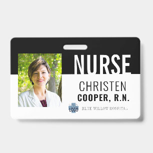 Badge ID photo minimaliste de l'hôpital de la RN de l'in