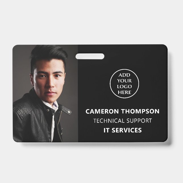 Badge ID photo moderne Nom du personnel Titre du travail (Avant)