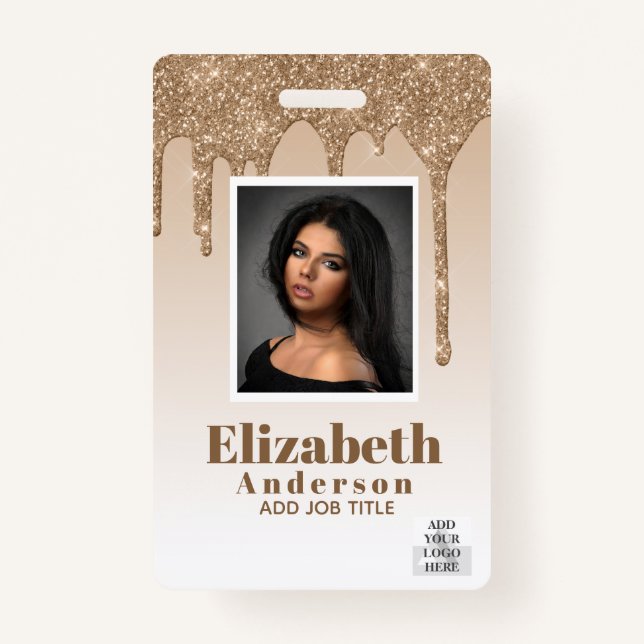 Badge ID PHOTO - Passe VIP employé Parties scintillant f (Devant)