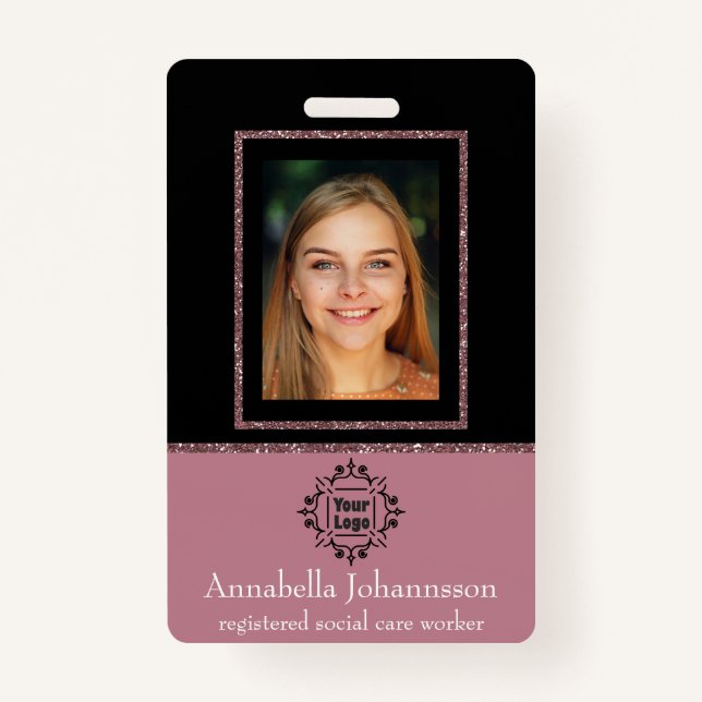 Badge ID photo professionnel de la Parties scintillant n (Devant)