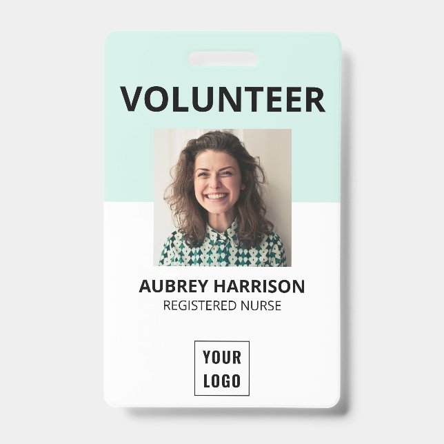 Badge ID photo simple bénévole (Avant)