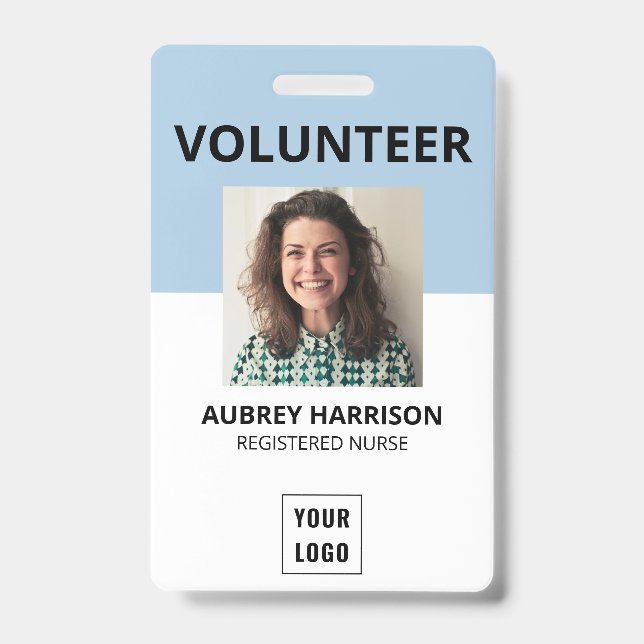 Badge ID photo simple bénévole (Avant)