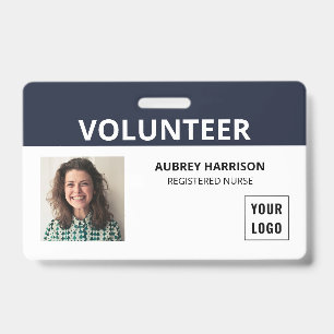 Badge ID photo simple de Bénévole