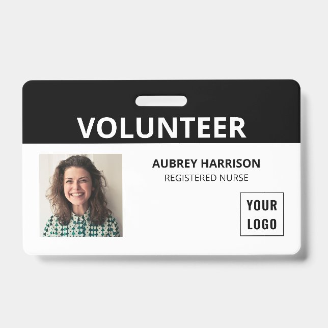 Badge ID photo simple pour les bénévoles (Avant)